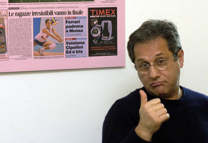 2 febbraio 2005. Julio Velasco nella redazione della Gazzetta dello Sport (Omega)